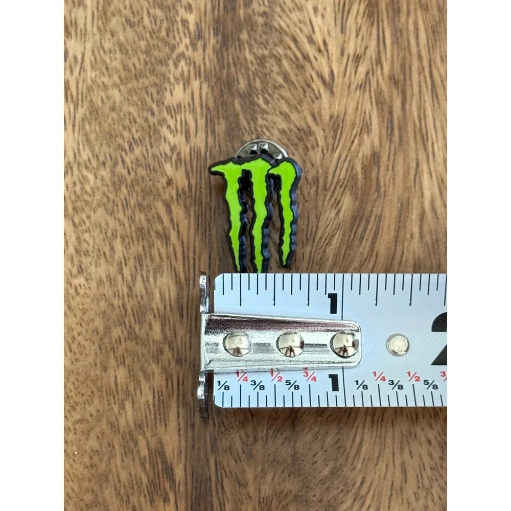 Monster Energy Logo Keychain and Enamel Pin Set Neon Green Claw Accessory